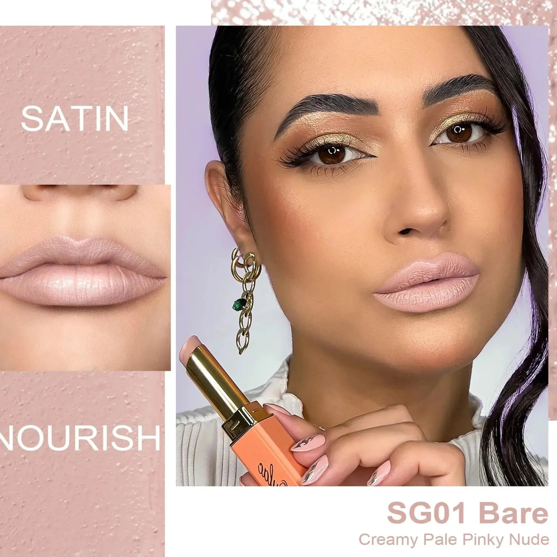 Sensual Glow Lipstick SG01 Bare Lippenstift|Veganer Lippenstifte