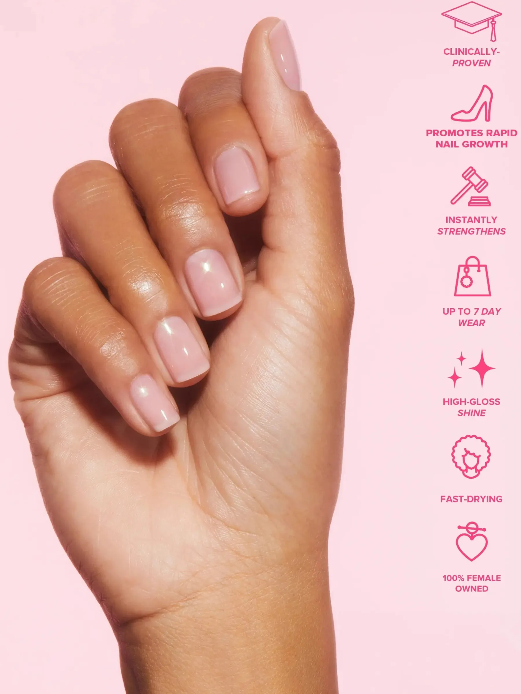 Clearance Signature Pink 5-in-1 Rapid Growth Nail Treatment Veganer Nagellack|Nagelserum
