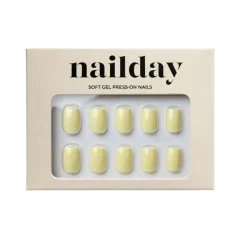 New Soft Gel Press-On Nails Limone Künstliche Nägel