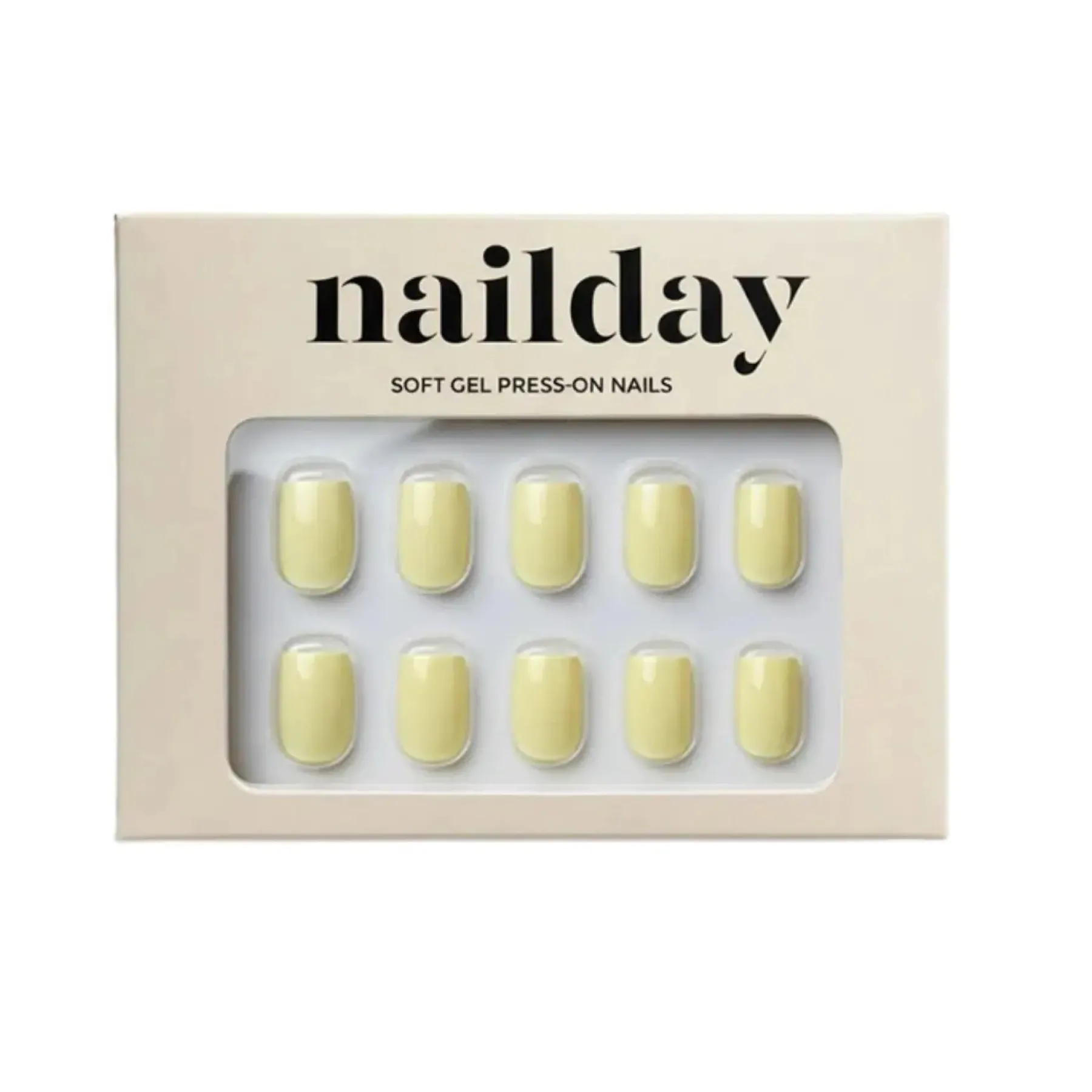 New Soft Gel Press-On Nails Limone Künstliche Nägel
