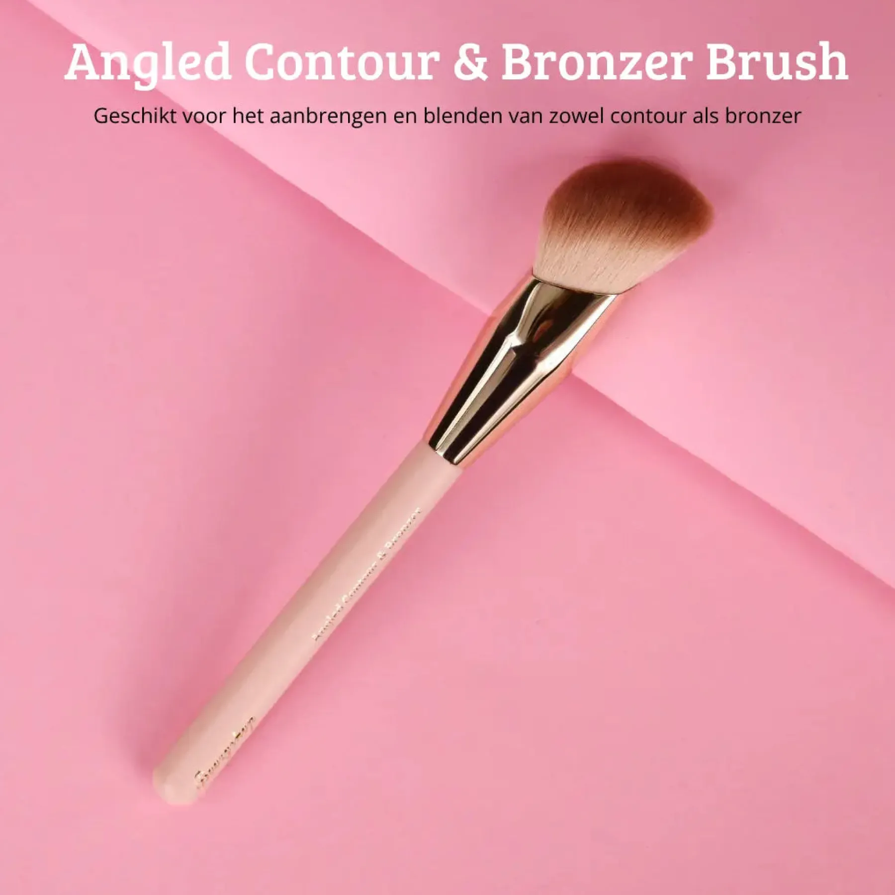 Best Soft Pink & Gold Angled Contour & Bronzer Brush Konturieren|Kontur Pinsel