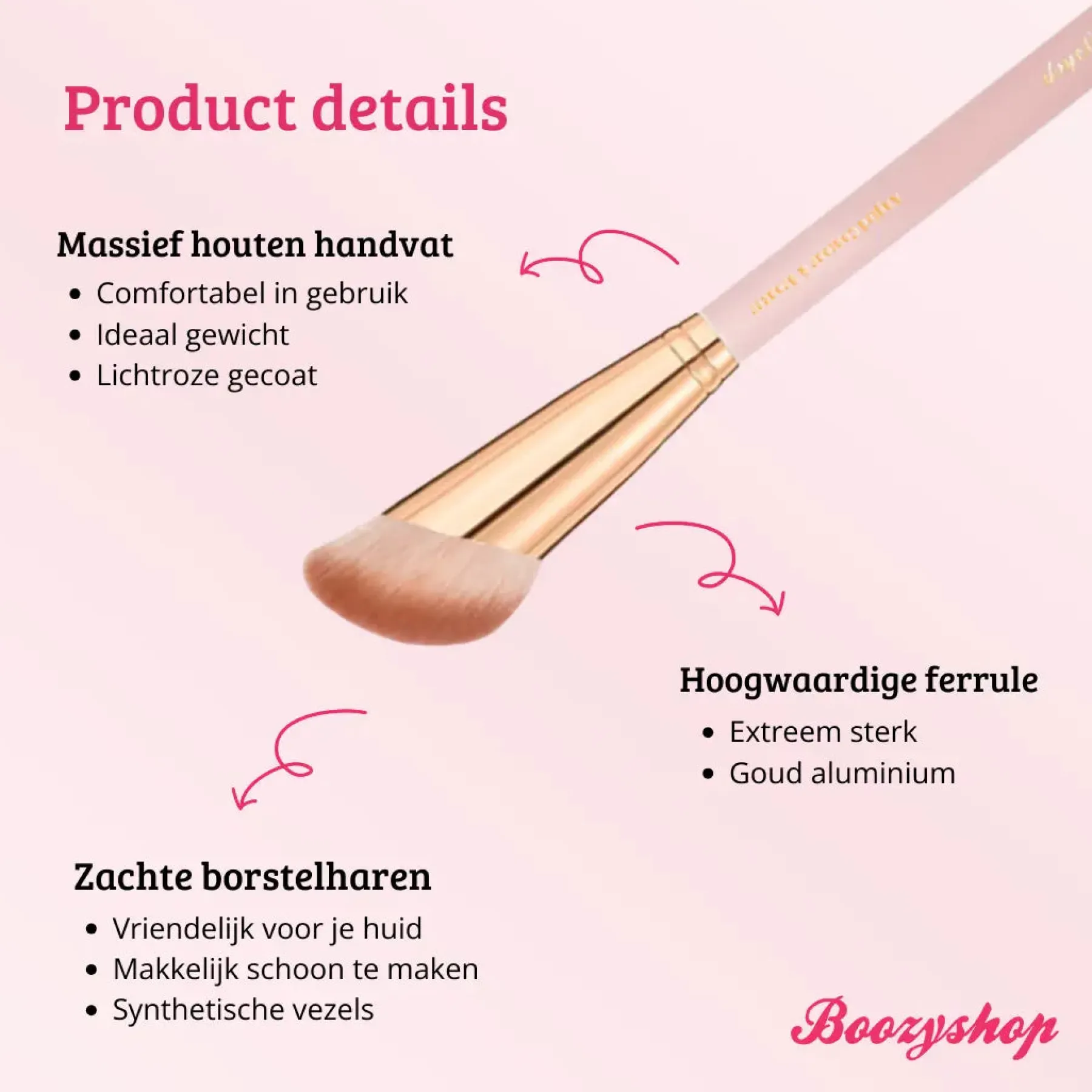 Best Soft Pink & Gold Angled Contour & Bronzer Brush Konturieren|Kontur Pinsel