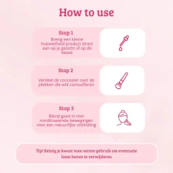 Online Soft Pink & Gold Brightening Concealer Brush Concealer|Tön Mehr
