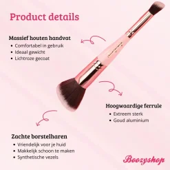 New Soft Pink & Gold Bronzer & Blush Blending Brush Tön Mehr|Rouge Pinsel