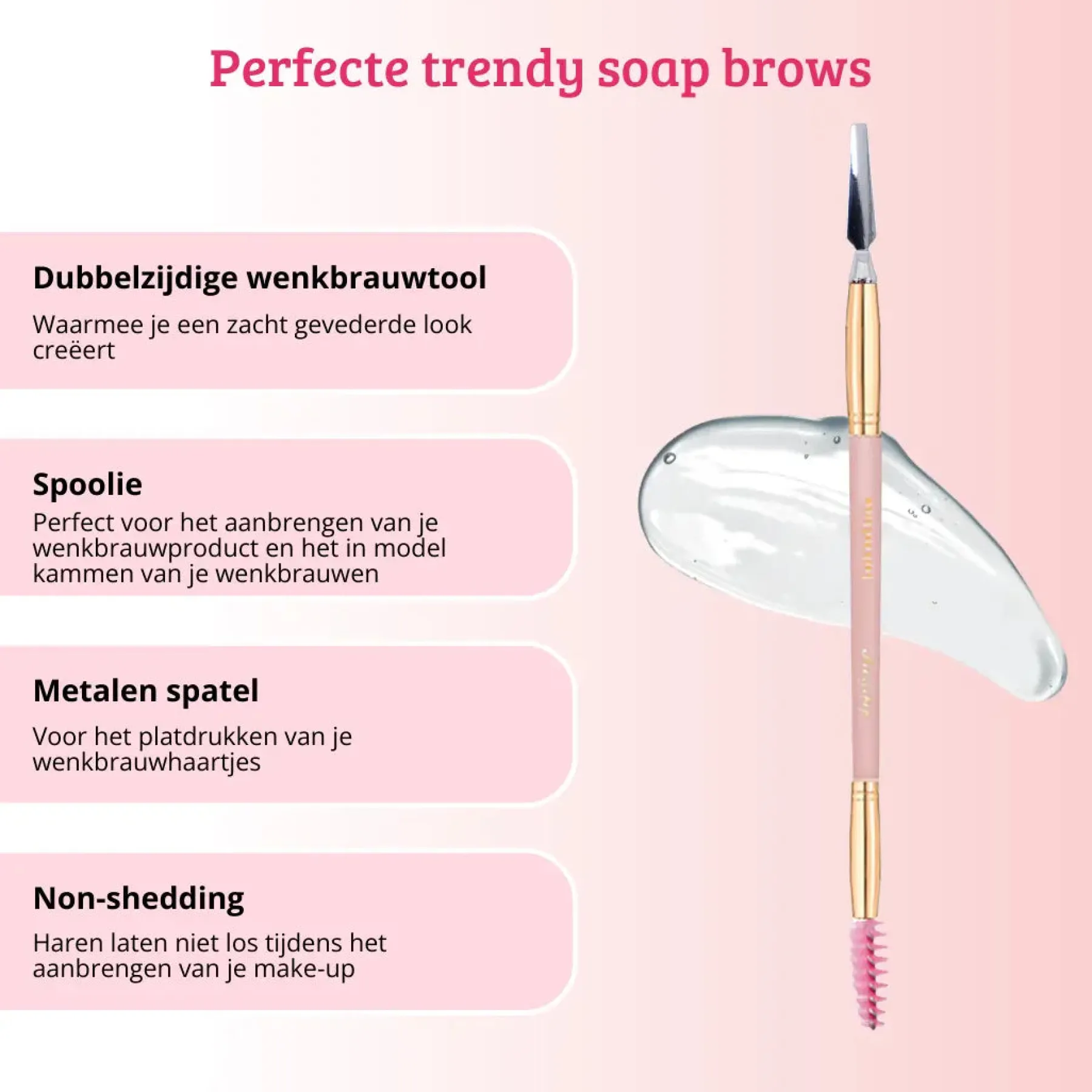 Discount Soft Pink & Gold Brow Sculpting Duo Brush Tön Mehr