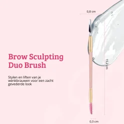 Discount Soft Pink & Gold Brow Sculpting Duo Brush Tön Mehr