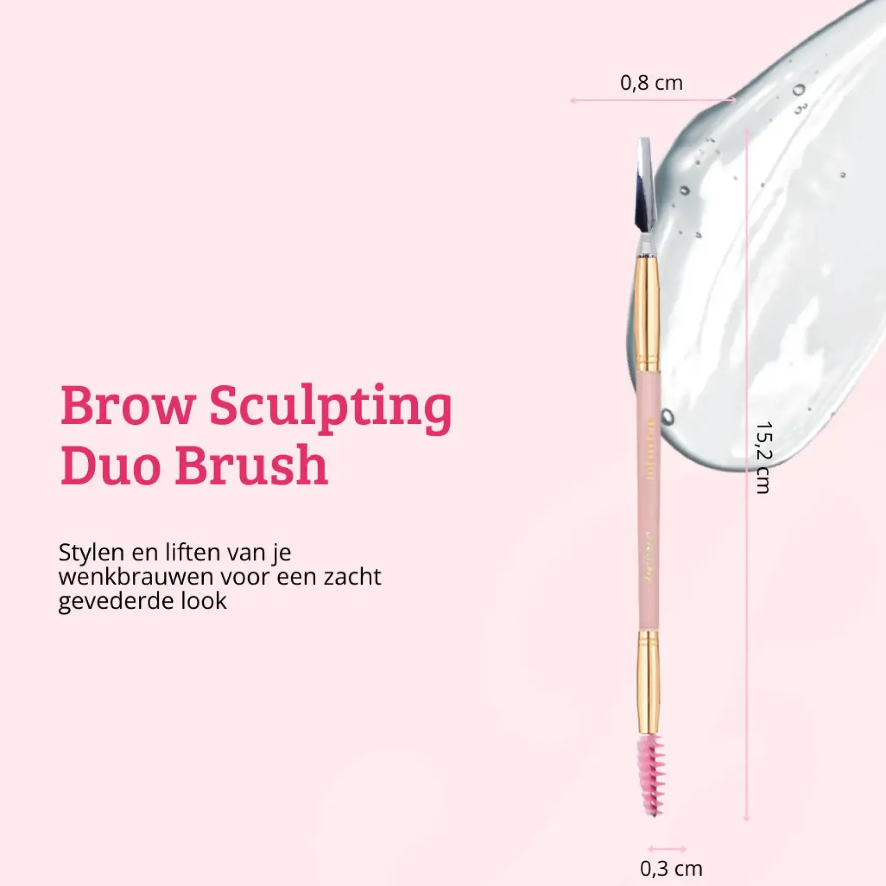 Discount Soft Pink & Gold Brow Sculpting Duo Brush Tön Mehr