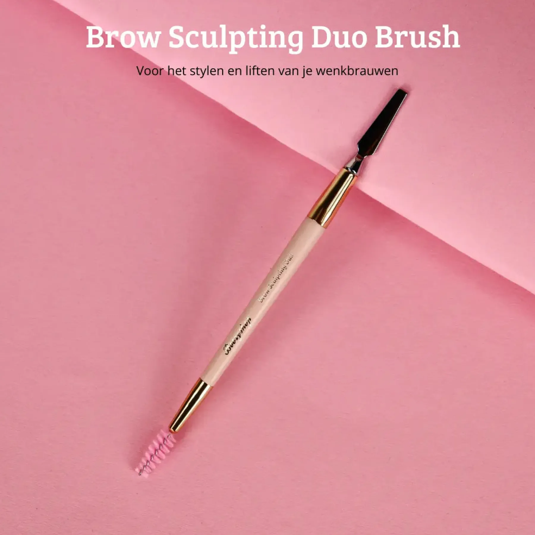 Discount Soft Pink & Gold Brow Sculpting Duo Brush Tön Mehr