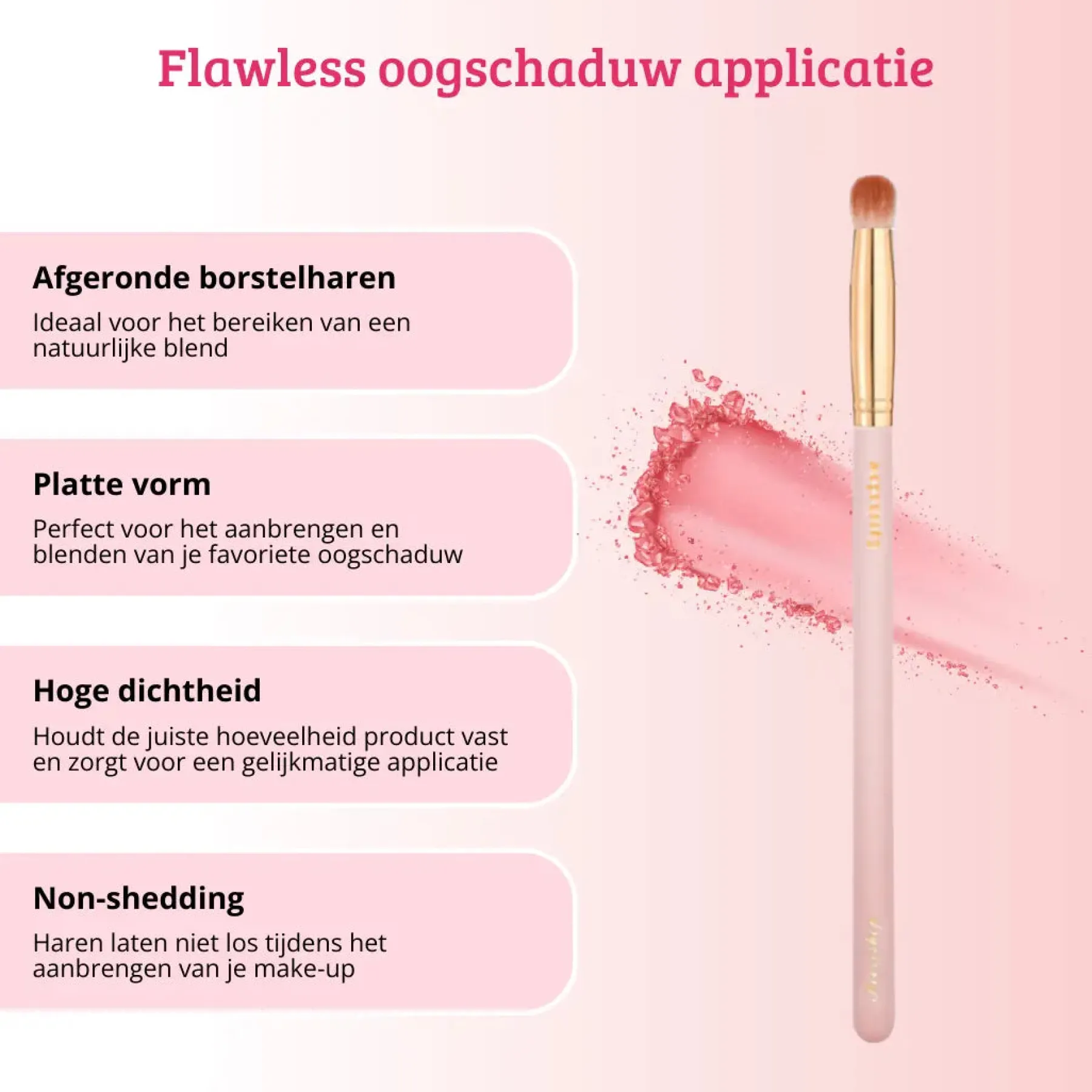 Online Soft Pink & Gold Eyeshadow Brush Lidschatten Pinsel|Tön Mehr