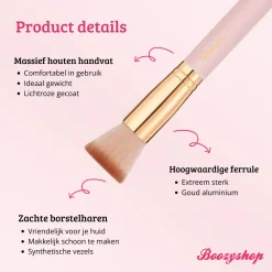 New Soft Pink & Gold Flat Top Buffing Brush Foundation|Tön Mehr
