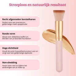 New Soft Pink & Gold Flat Top Buffing Brush Foundation|Tön Mehr