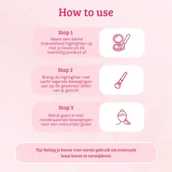 Hot Soft Pink & Gold Highlighter Brush Tön Mehr|Highlighter