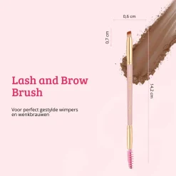 New Soft Pink & Gold Lash and Brow Brush Tön Mehr