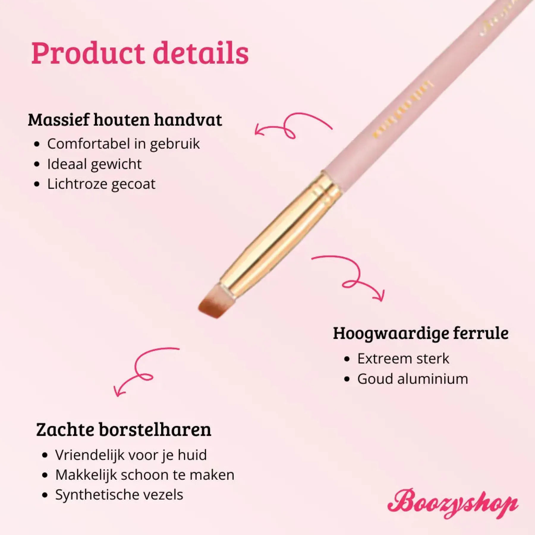 New Soft Pink & Gold Lash and Brow Brush Tön Mehr