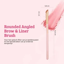 Best Soft Pink & Gold Rounded Angled Brow & Liner Brush Tön Mehr