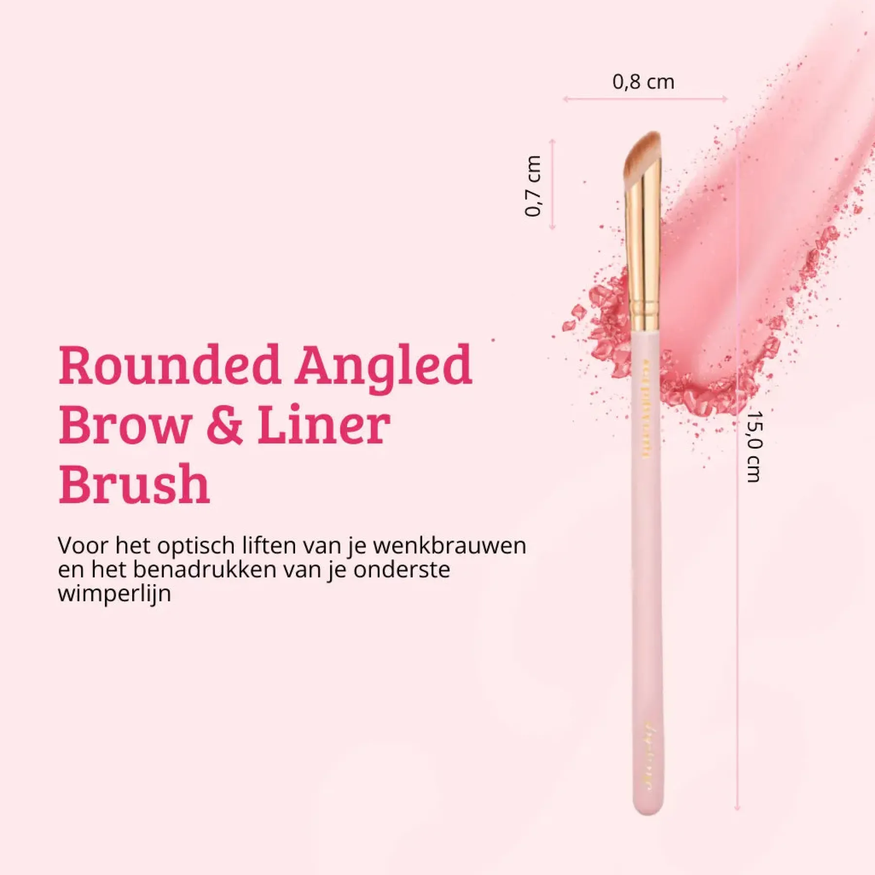 Best Soft Pink & Gold Rounded Angled Brow & Liner Brush Tön Mehr