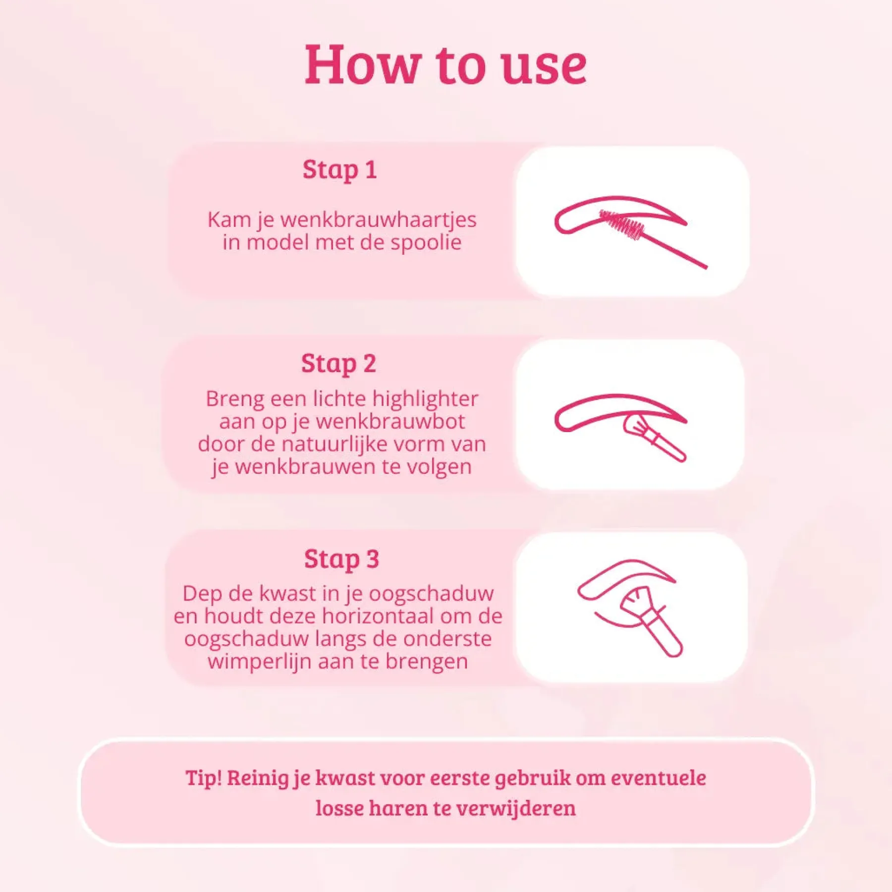 Best Soft Pink & Gold Rounded Angled Brow & Liner Brush Tön Mehr