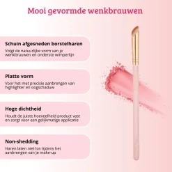 Best Soft Pink & Gold Rounded Angled Brow & Liner Brush Tön Mehr