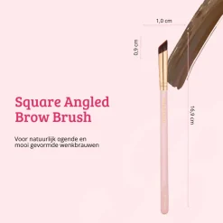 New Soft Pink & Gold Square Angled Brow Brush Tön Mehr