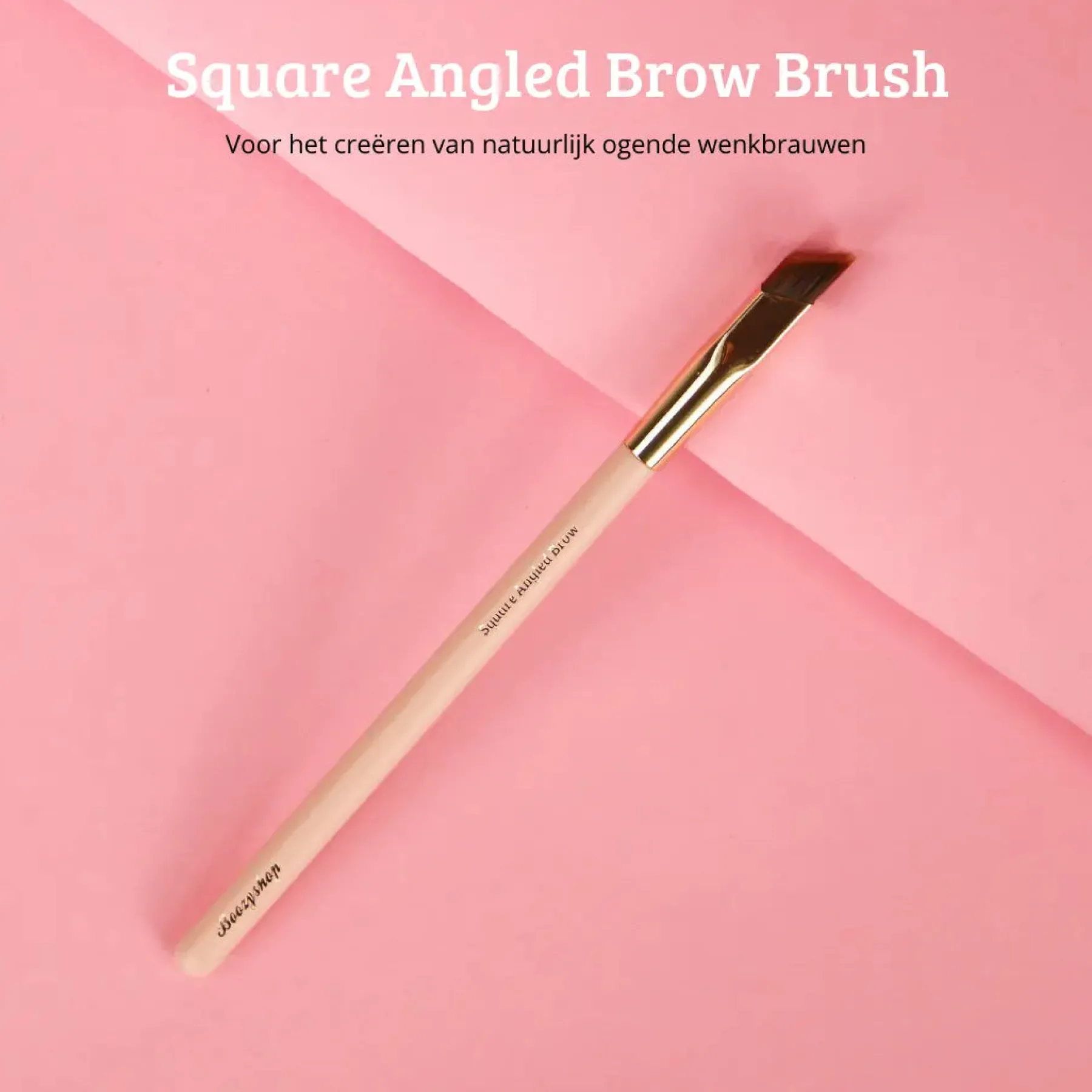 New Soft Pink & Gold Square Angled Brow Brush Tön Mehr