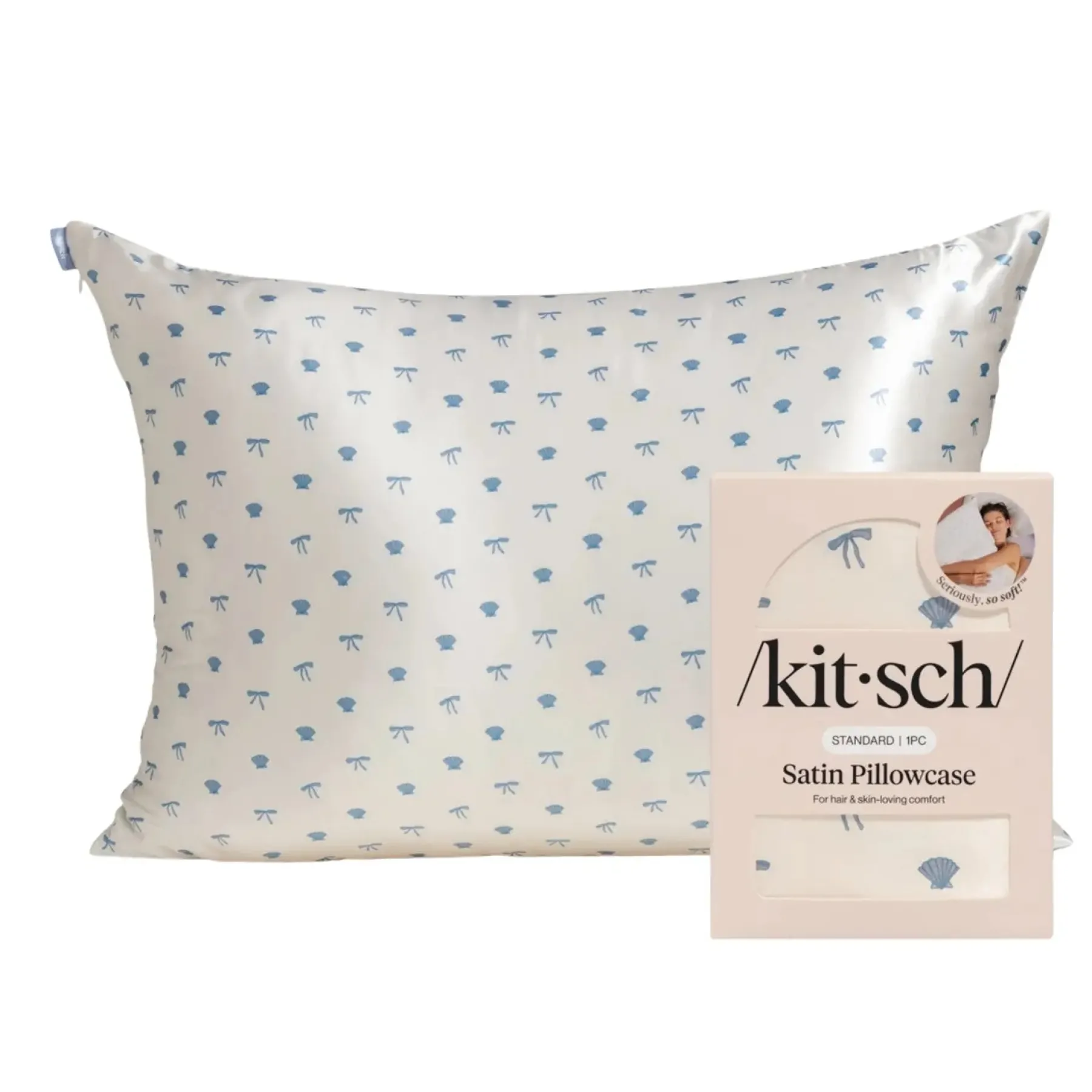 Discount Standard Satin Pillowcase Pearlized Cream & Coastal Blue Kopfkissenbezüge|Hair Growth