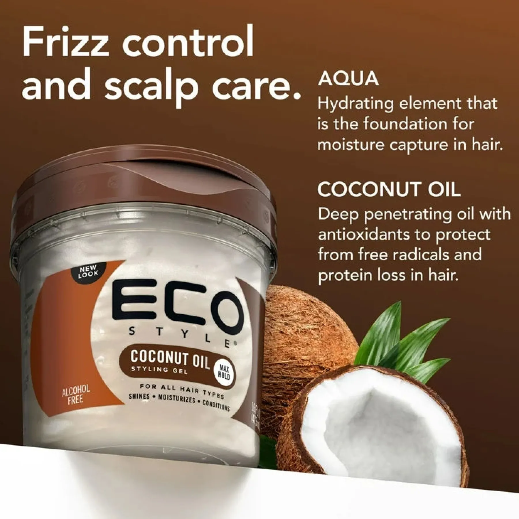 Hot Styler Coconut Oil Gel 236 ml Vegane Haarpflege|Styling Gel