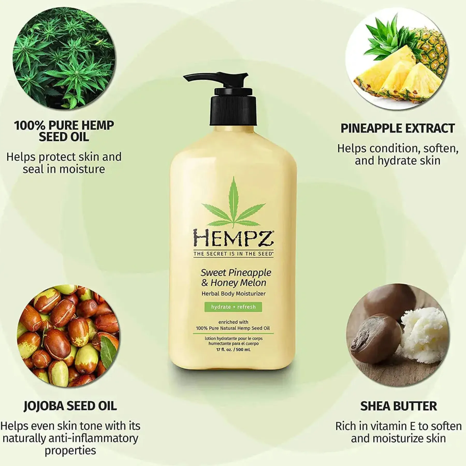 Clearance Sweet Pineapple & Honey Melon Herbal Body Moisturizer 500 ml. Everything Shower|Körperlotion