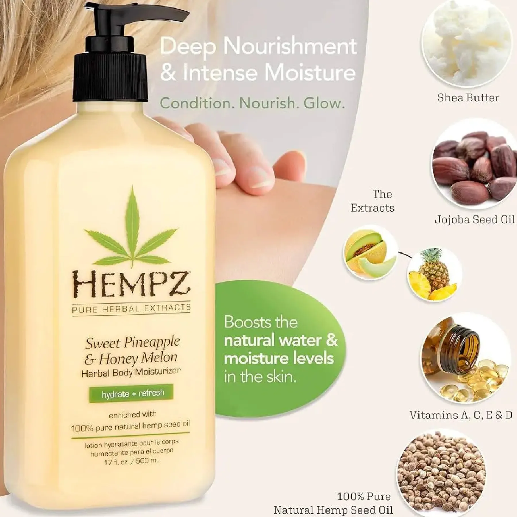 Clearance Sweet Pineapple & Honey Melon Herbal Body Moisturizer 500 ml. Everything Shower|Körperlotion
