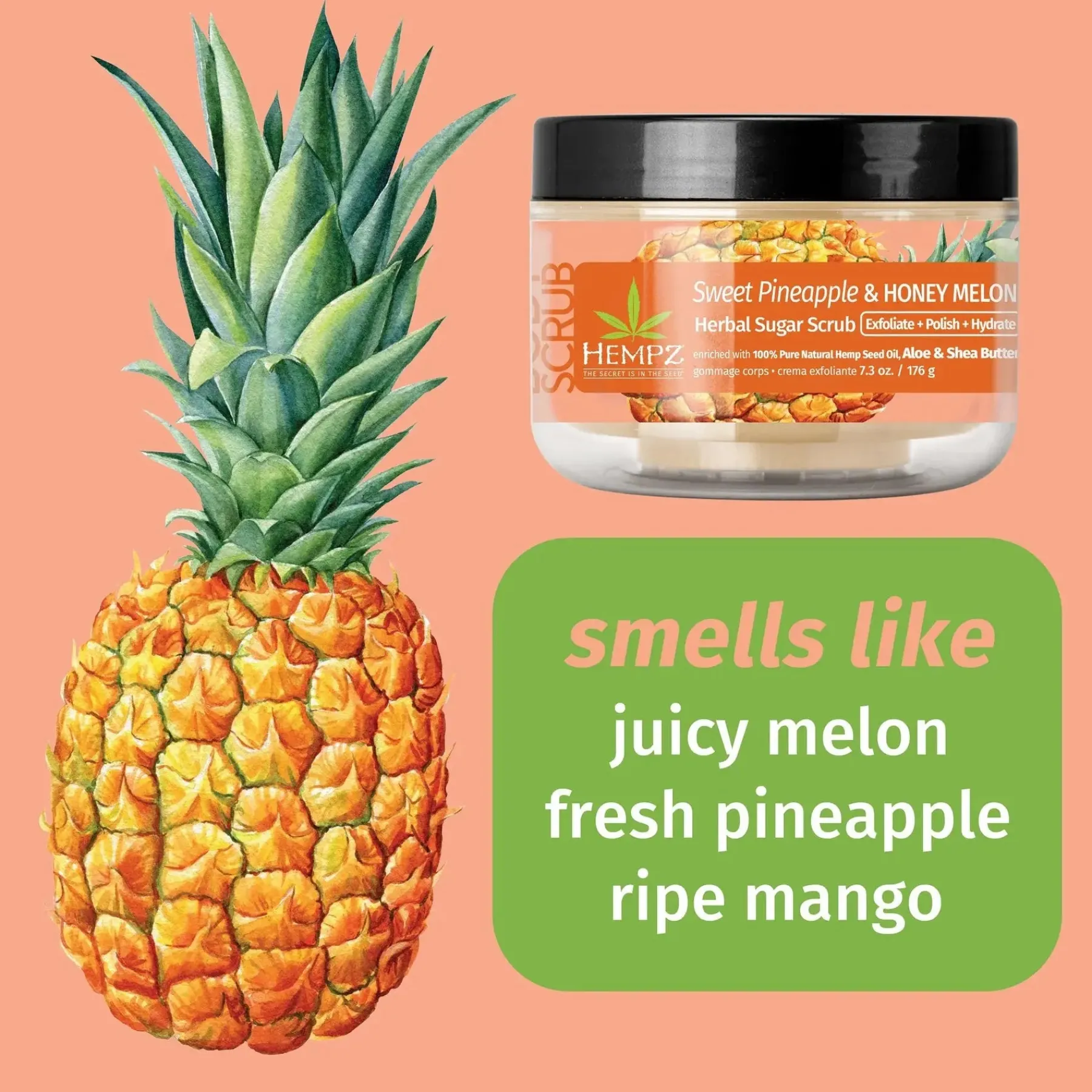 Clearance Sweet Pineapple & Honey Melon Herbal Body Scrub Everything Shower|Körperpeelings