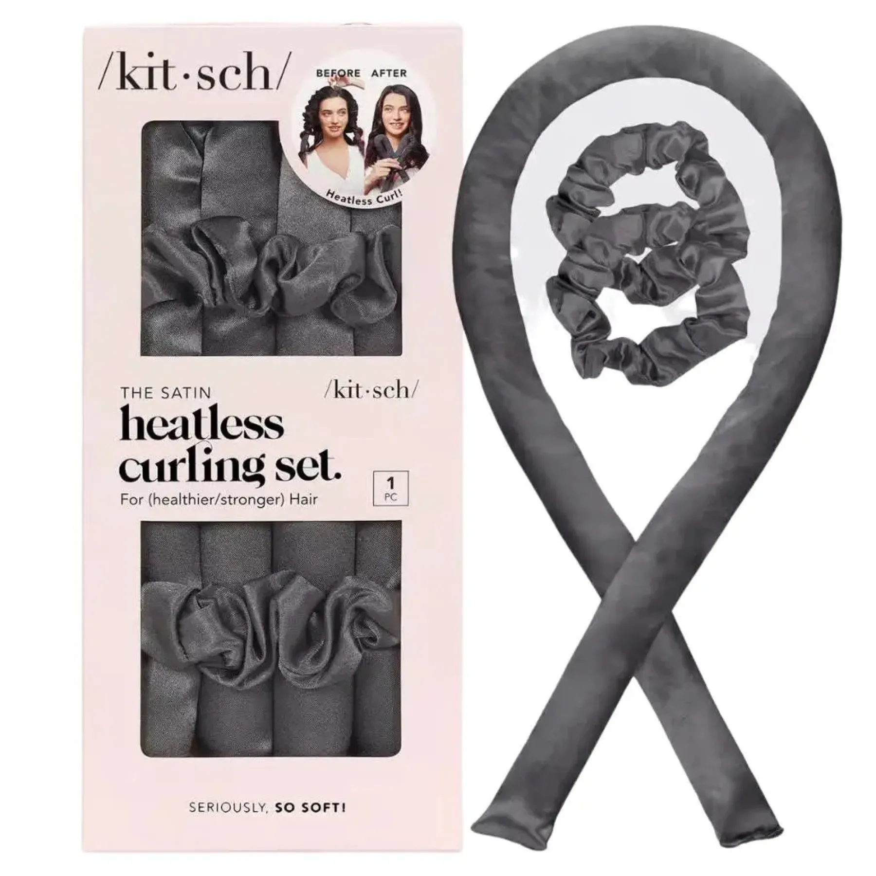Outlet The Satin Heatless Curling Set Charcoal Haarpflege-Routinen & Sets|Lockenwickler