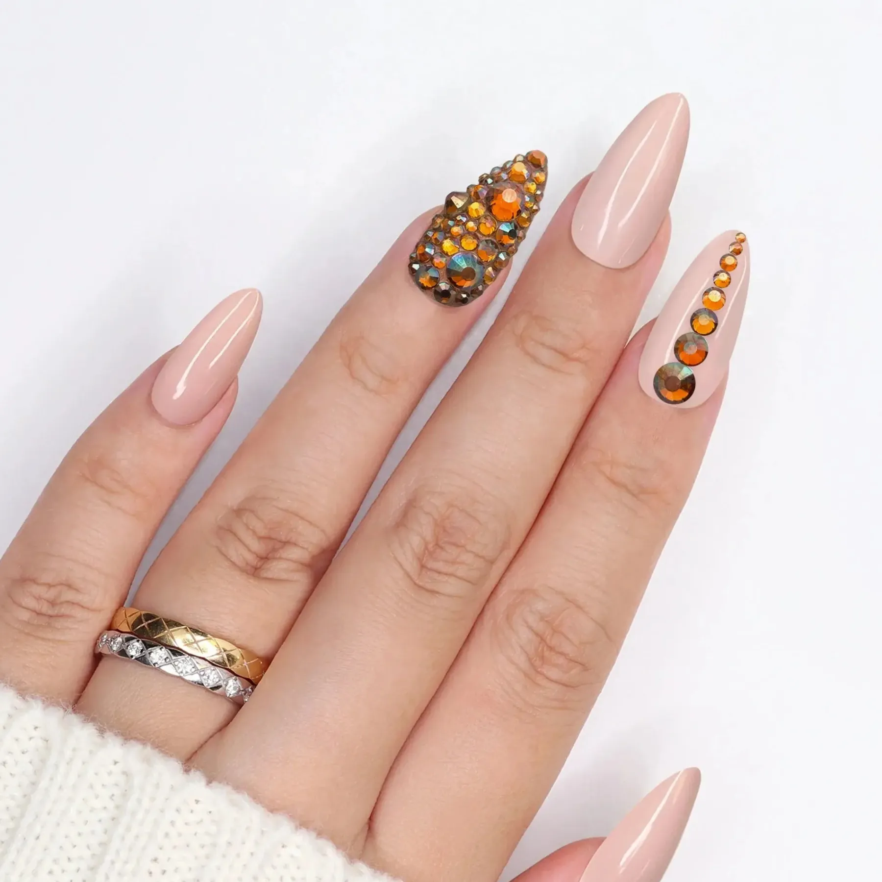 Online Twinkle Twinkle Rhinestone Amber Glow Nagelkunst