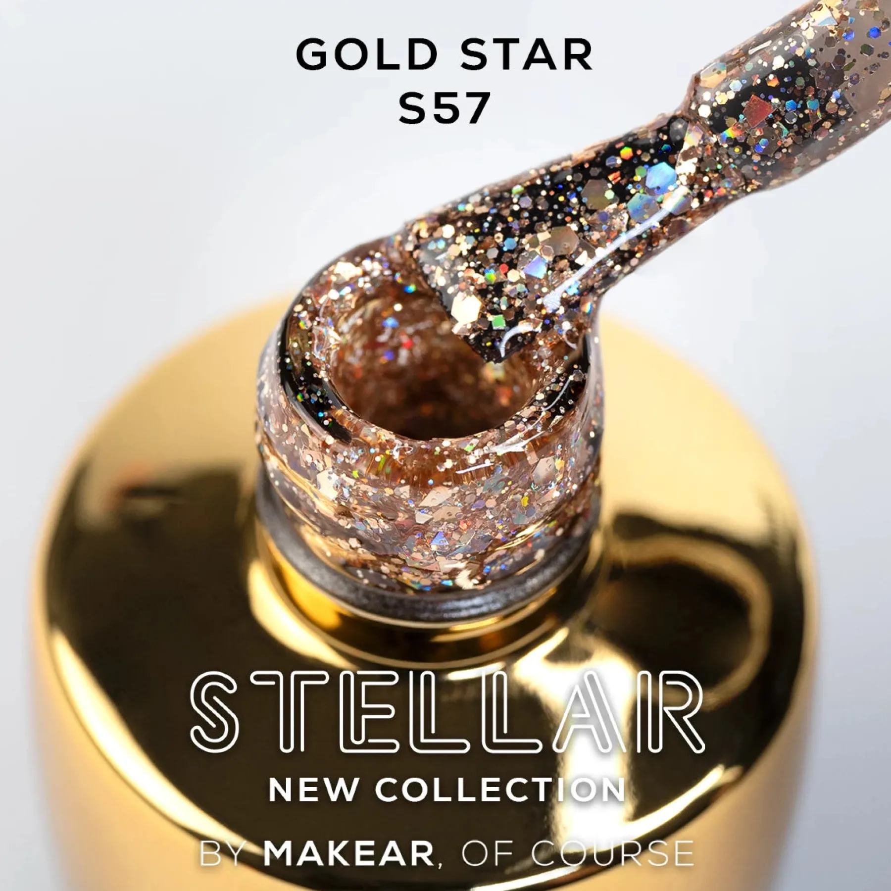 Online UV Gel Polish S57 Gold Star Veganer Nagellack|Hema-Frei
