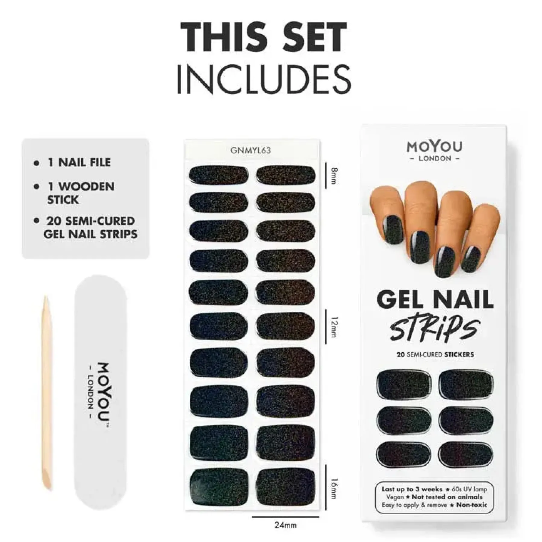 Hot UV Gel Strips Magic Cocoa 3. Nail Wraps