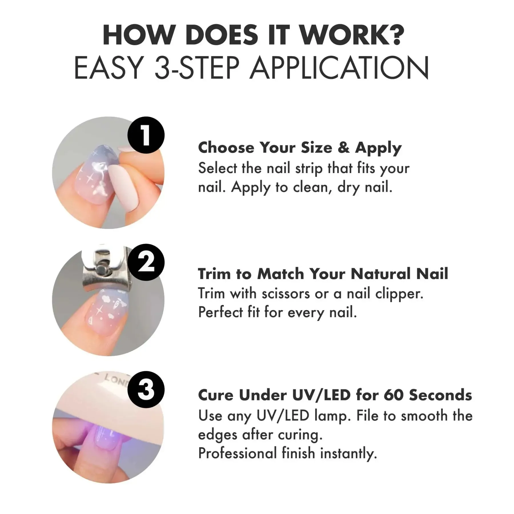 UV Gel Strips Pastel Sweets 3. Nail Wraps