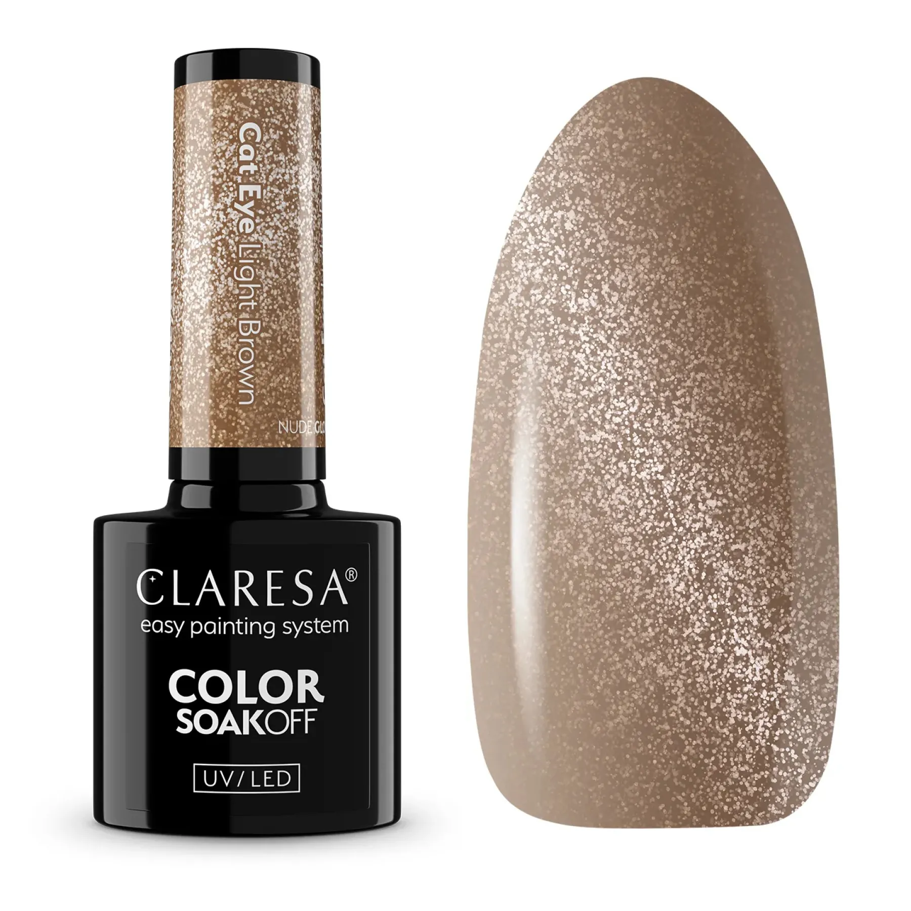Online UV/LED Cat Eye Nail Polish Nude Glow Light Brown Veganer Nagellack|Cat Eye Gellack