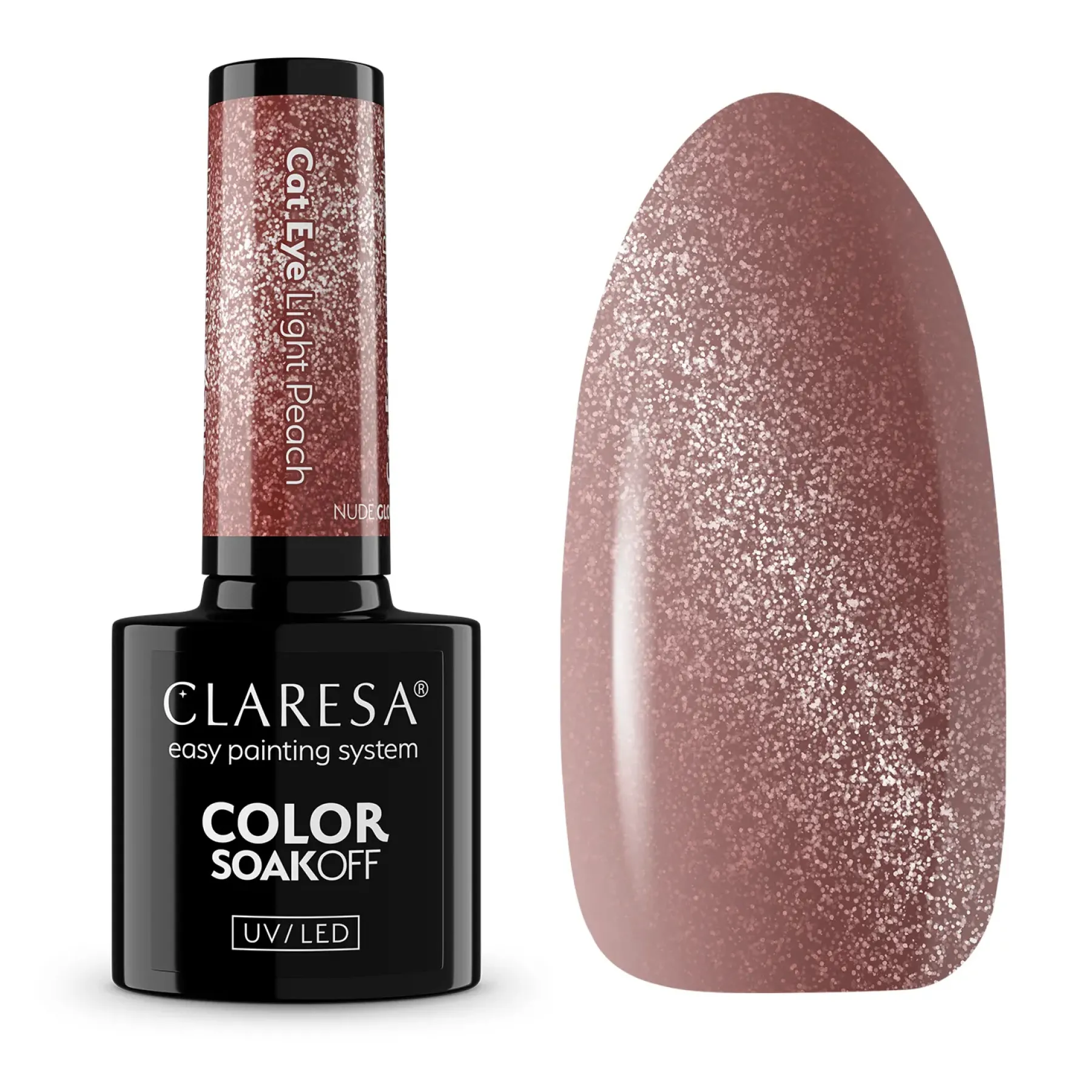 Sale UV/LED Cat Eye Nail Polish Nude Glow Light Peach Veganer Nagellack|Cat Eye Gellack