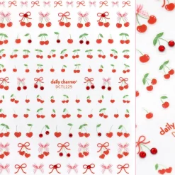 Valentine Bejeweled Nail Art Sticker Coquette Cherry Nagelkunst