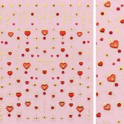 Clearance Valentine Bejeweled Nail Art Sticker Starcrossed Hearts Nagelkunst