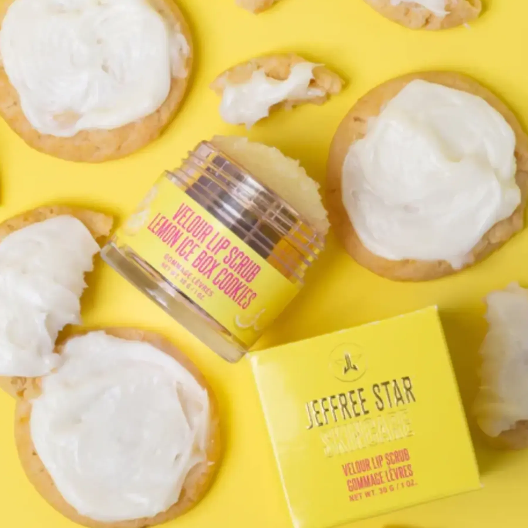 New Velour Lip Scrub Lemon Icebox Cookie Vegan Pflege|Lippenbalsam