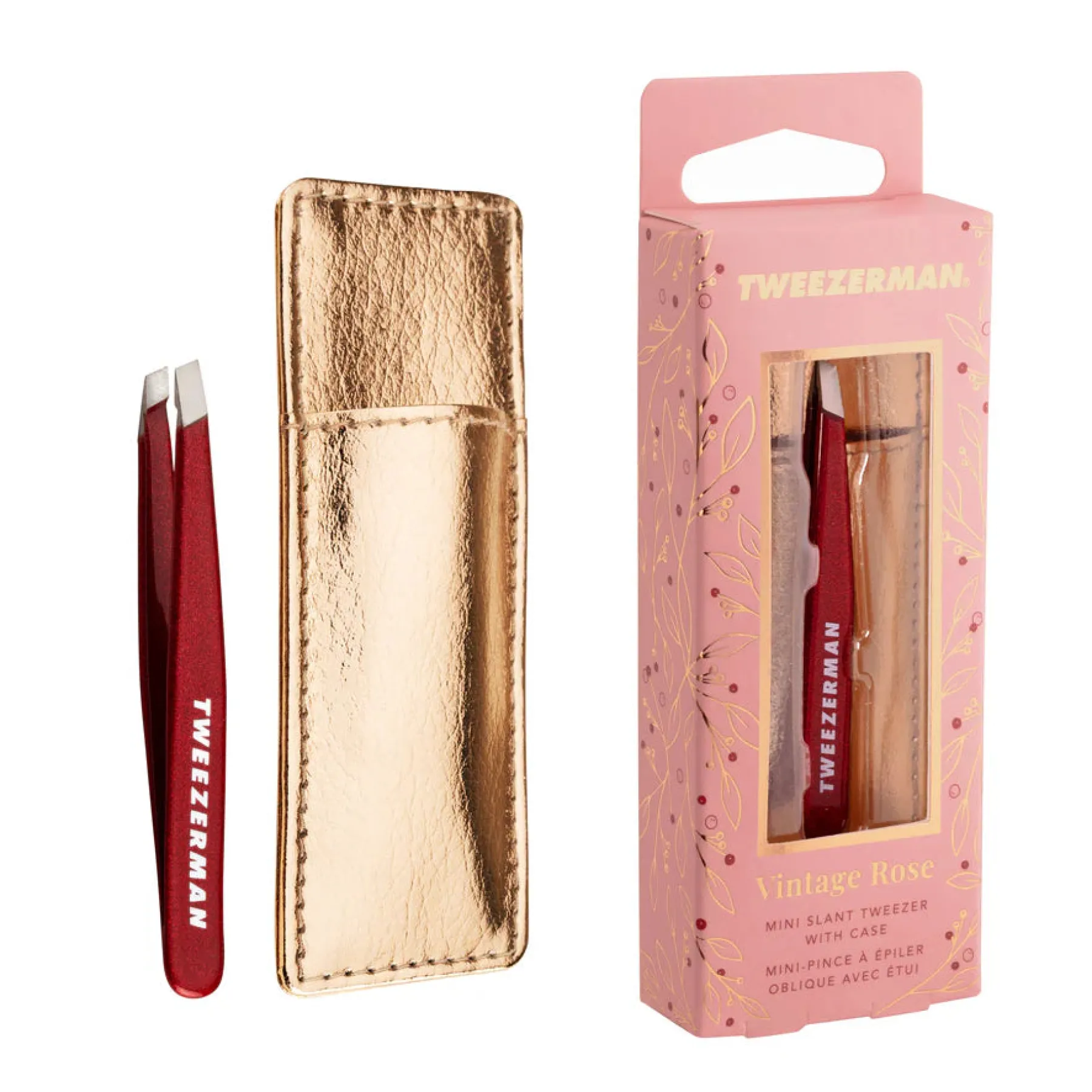 Online Vintage Rose Mini Set Tweezer with Case Pinzetten