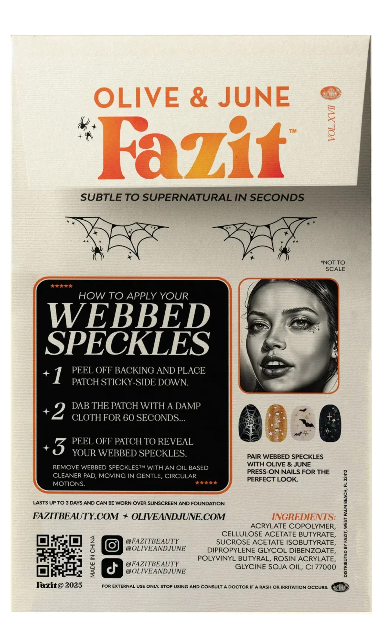 Clearance Webbed Speckles Face Jewels