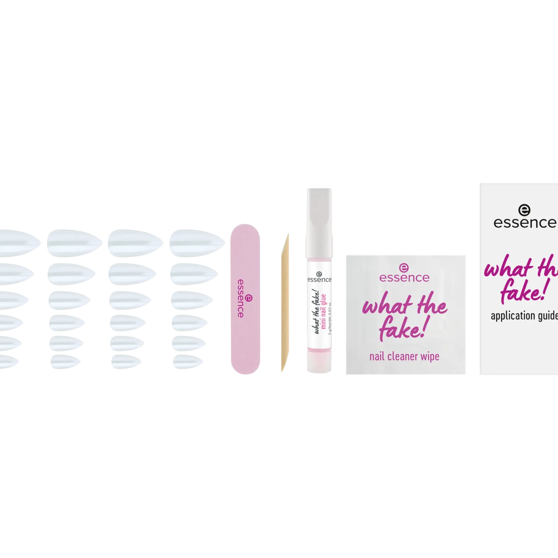 New What The Fake! Press-on Nails Manicure Set 01 Glazed Künstliche Nägel|Veganer Nagellack