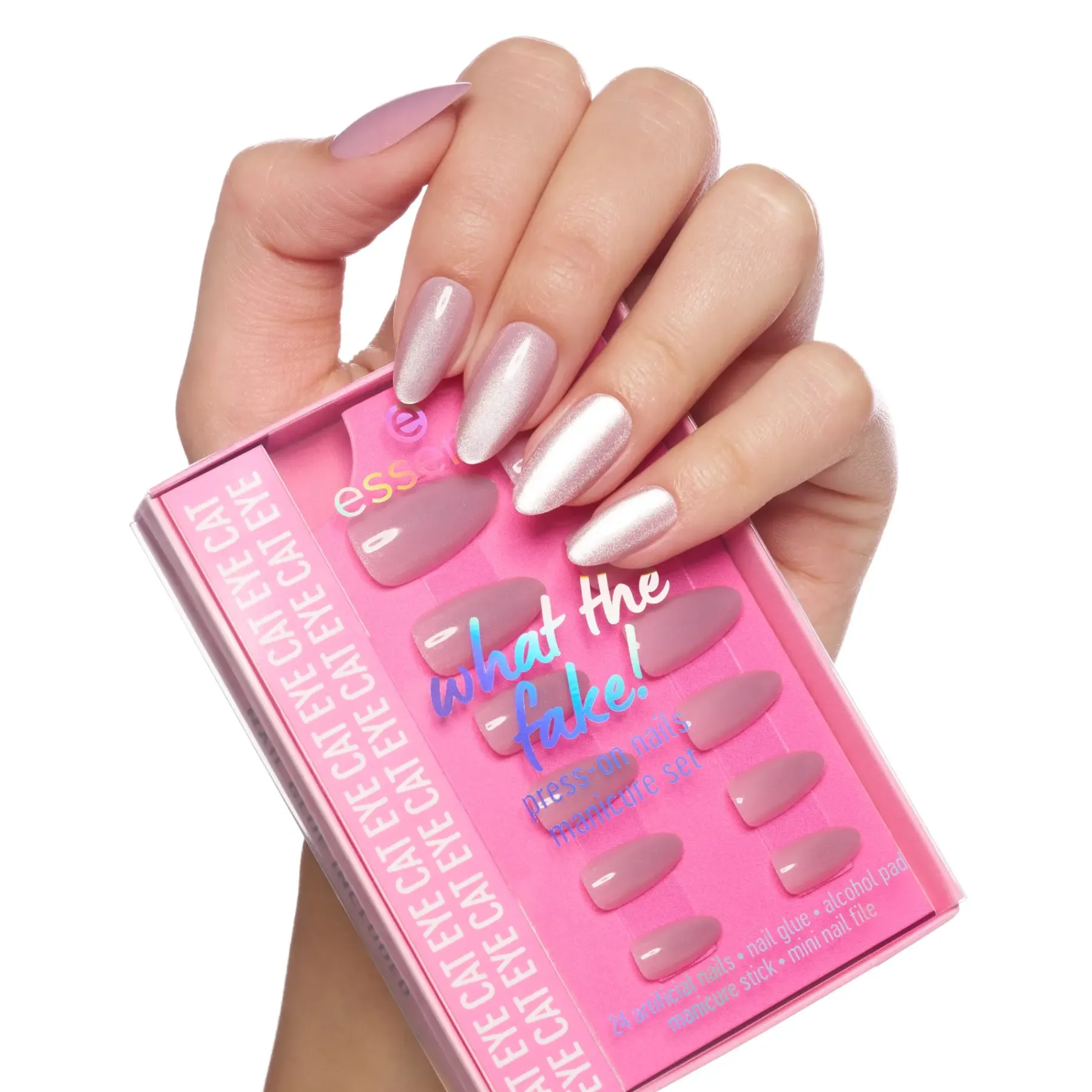 Outlet What The Fake! Press-on Nails Manicure Set 02 Cat Eye Künstliche Nägel|Veganer Nagellack