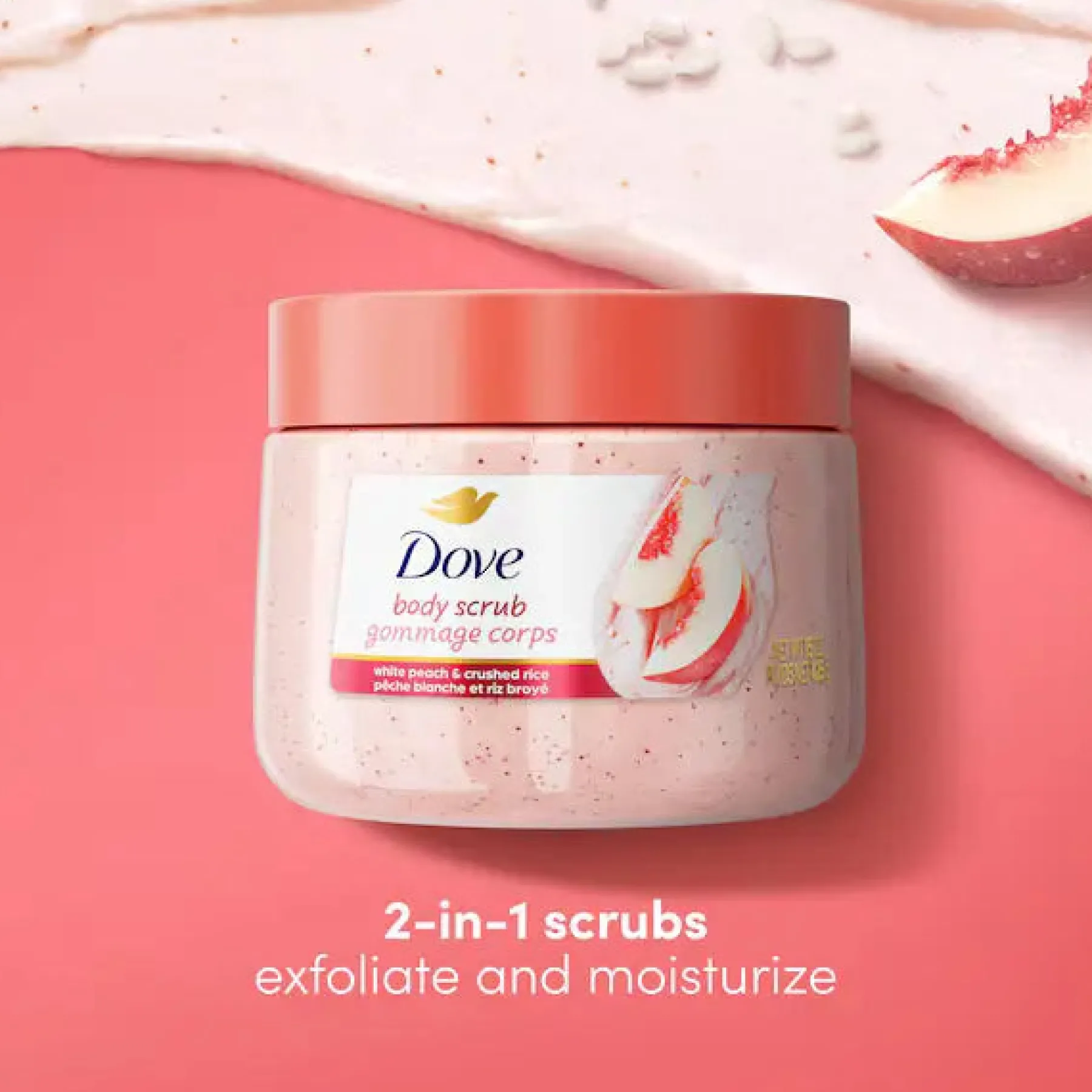 Outlet White Peach & Crushed Rice Body Scrub Körperpeelings|Everything Shower