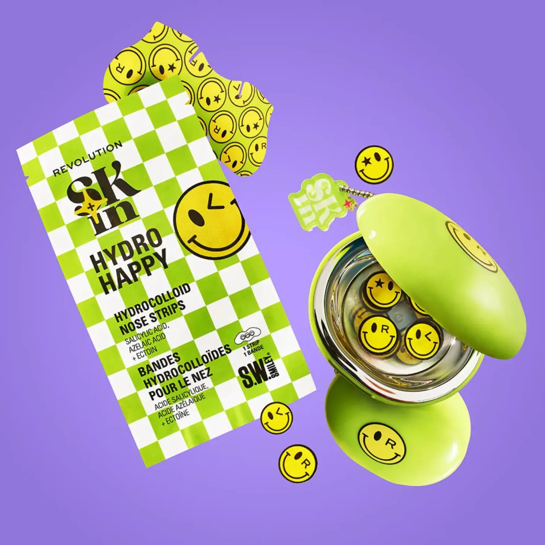 Online x S.W.Smiley Happy Dots Hydrocolloid Spot Patches and Case Vegan Pflege|Hauptzutat